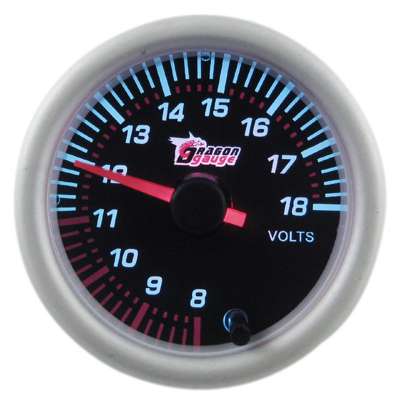 DRAGON GAUGE Seven Color Acrylic Mirror 2 inch 52mm Universal 12V Car Modification Gauge Voltmeter